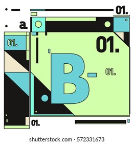 Vector Brochure design with letter B. Annual report vector illustration template. Corporate business catalog and magazine cover. Trendy Business with heads up style presentation graphic elements.