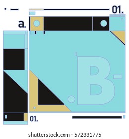 Vector Brochure design with letter B. Annual report vector illustration template. Corporate business catalog and magazine cover. Trendy Business with heads up style presentation graphic elements.