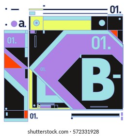 Vector Brochure design with letter B. Annual report vector illustration template. Corporate business catalog and magazine cover. Trendy Business with heads up style presentation graphic elements.