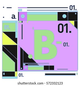 Vector Brochure design with letter B. Annual report vector illustration template. Corporate business catalog and magazine cover. Trendy Business with heads up style presentation graphic elements.