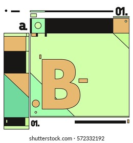 Vector Brochure design with letter B. Annual report vector illustration template. Corporate business catalog and magazine cover. Trendy Business with heads up style presentation graphic elements.