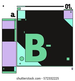 Vector Brochure design with letter B. Annual report vector illustration template. Corporate business catalog and magazine cover. Trendy Business with heads up style presentation graphic elements.