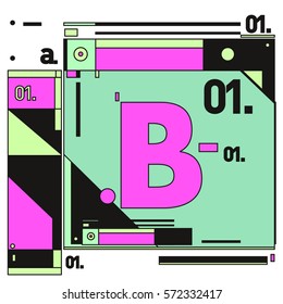 Vector Brochure design with letter B. Annual report vector illustration template. Corporate business catalog and magazine cover. Trendy Business with heads up style presentation graphic elements.