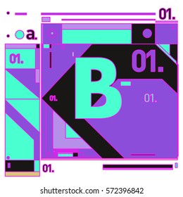 Vector Brochure design with letter B. Annual report vector illustration template. Corporate business catalog and magazine cover. Trendy Business with heads up style presentation graphic elements.