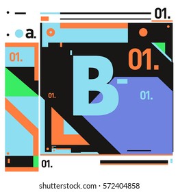 Vector Brochure design with letter B. Annual report vector illustration template. Corporate business catalog and magazine cover. Trendy Business with heads up style presentation graphic elements.