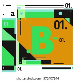 Vector Brochure design with letter B. Annual report vector illustration template. Corporate business catalog and magazine cover. Trendy Business with heads up style presentation graphic elements.