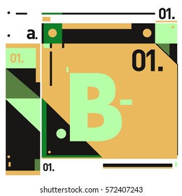 Vector Brochure design with letter B. Annual report vector illustration template. Corporate business catalog and magazine cover. Trendy Business with heads up style presentation graphic elements.