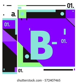 Vector Brochure design with letter B. Annual report vector illustration template. Corporate business catalog and magazine cover. Trendy Business with heads up style presentation graphic elements.