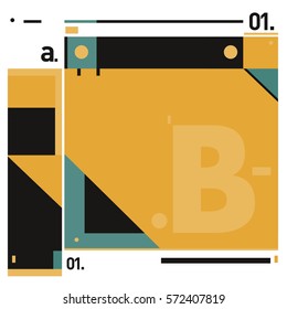 Vector Brochure design with letter B. Annual report vector illustration template. Corporate business catalog and magazine cover. Trendy Business with heads up style presentation graphic elements.