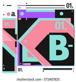 Vector Brochure design with letter B. Annual report vector illustration template. Corporate business catalog and magazine cover. Trendy Business with heads up style presentation graphic elements.