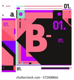 Vector Brochure design with letter B. Annual report vector illustration template. Corporate business catalog and magazine cover. Trendy Business with heads up style presentation graphic elements.