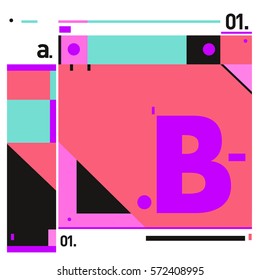 Vector Brochure design with letter B. Annual report vector illustration template. Corporate business catalog and magazine cover. Trendy Business with heads up style presentation graphic elements.