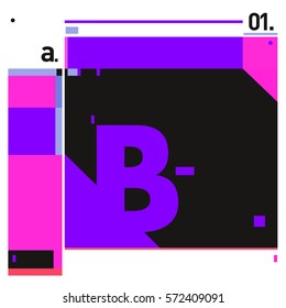 Vector Brochure design with letter B. Annual report vector illustration template. Corporate business catalog and magazine cover. Trendy Business with heads up style presentation graphic elements.