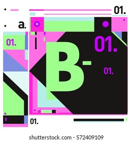 Vector Brochure design with letter B. Annual report vector illustration template. Corporate business catalog and magazine cover. Trendy Business with heads up style presentation graphic elements.