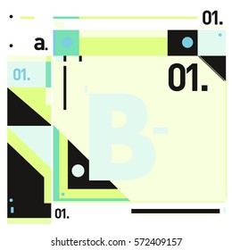 Vector Brochure design with letter B. Annual report vector illustration template. Corporate business catalog and magazine cover. Trendy Business with heads up style presentation graphic elements.