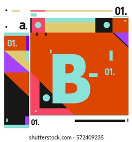 Vector Brochure design with letter B. Annual report vector illustration template. Corporate business catalog and magazine cover. Trendy Business with heads up style presentation graphic elements.