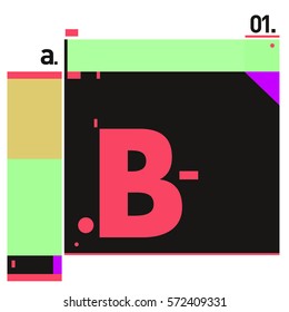 Vector Brochure design with letter B. Annual report vector illustration template. Corporate business catalog and magazine cover. Trendy Business with heads up style presentation graphic elements.
