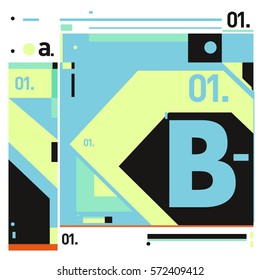 Vector Brochure design with letter B. Annual report vector illustration template. Corporate business catalog and magazine cover. Trendy Business with heads up style presentation graphic elements.