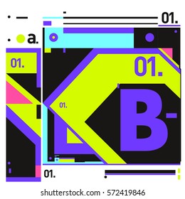 Vector Brochure design with letter B. Annual report vector illustration template. Corporate business catalog and magazine cover. Trendy Business with heads up style presentation graphic elements.