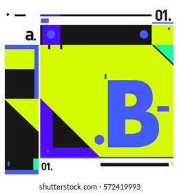 Vector Brochure design with letter B. Annual report vector illustration template. Corporate business catalog and magazine cover. Trendy Business with heads up style presentation graphic elements.