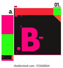 Vector Brochure design with letter B. Annual report vector illustration template. Corporate business catalog and magazine cover. Trendy Business with heads up style presentation graphic elements.