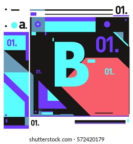 Vector Brochure design with letter B. Annual report vector illustration template. Corporate business catalog and magazine cover. Trendy Business with heads up style presentation graphic elements.
