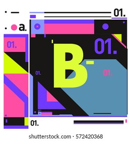 Vector Brochure design with letter B. Annual report vector illustration template. Corporate business catalog and magazine cover. Trendy Business with heads up style presentation graphic elements.