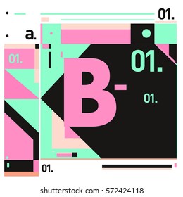 Vector Brochure design with letter B. Annual report vector illustration template. Corporate business catalog and magazine cover. Trendy Business with heads up style presentation graphic elements.