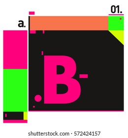 Vector Brochure design with letter B. Annual report vector illustration template. Corporate business catalog and magazine cover. Trendy Business with heads up style presentation graphic elements.