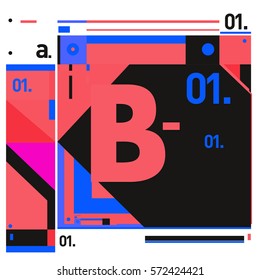Vector Brochure design with letter B. Annual report vector illustration template. Corporate business catalog and magazine cover. Trendy Business with heads up style presentation graphic elements.