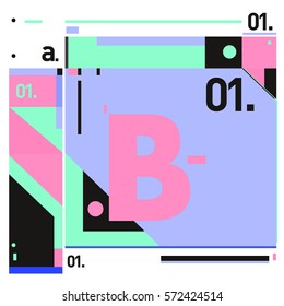 Vector Brochure design with letter B. Annual report vector illustration template. Corporate business catalog and magazine cover. Trendy Business with heads up style presentation graphic elements.