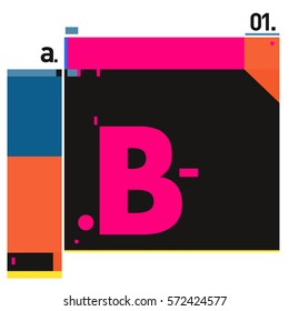 Vector Brochure design with letter B. Annual report vector illustration template. Corporate business catalog and magazine cover. Trendy Business with heads up style presentation graphic elements.