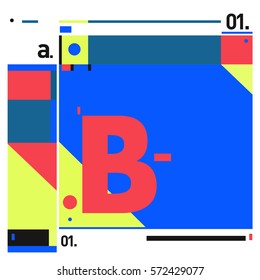 Vector Brochure design with letter B. Annual report vector illustration template. Corporate business catalog and magazine cover. Trendy Business with heads up style presentation graphic elements.