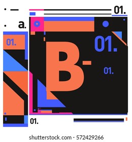 Vector Brochure design with letter B. Annual report vector illustration template. Corporate business catalog and magazine cover. Trendy Business with heads up style presentation graphic elements.