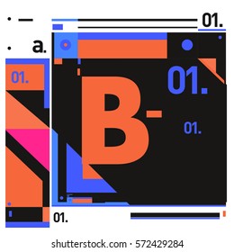 Vector Brochure design with letter B. Annual report vector illustration template. Corporate business catalog and magazine cover. Trendy Business with heads up style presentation graphic elements.