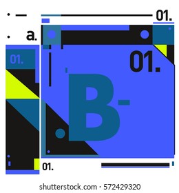 Vector Brochure design with letter B. Annual report vector illustration template. Corporate business catalog and magazine cover. Trendy Business with heads up style presentation graphic elements.