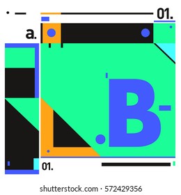 Vector Brochure design with letter B. Annual report vector illustration template. Corporate business catalog and magazine cover. Trendy Business with heads up style presentation graphic elements.