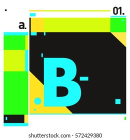 Vector Brochure design with letter B. Annual report vector illustration template. Corporate business catalog and magazine cover. Trendy Business with heads up style presentation graphic elements.