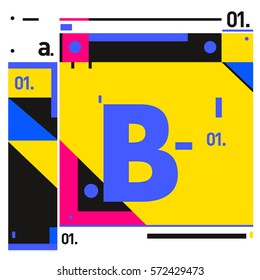 Vector Brochure design with letter B. Annual report vector illustration template. Corporate business catalog and magazine cover. Trendy Business with heads up style presentation graphic elements.