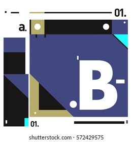 Vector Brochure design with letter B. Annual report vector illustration template. Corporate business catalog and magazine cover. Trendy Business with heads up style presentation graphic elements.