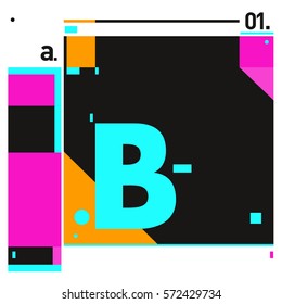 Vector Brochure design with letter B. Annual report vector illustration template. Corporate business catalog and magazine cover. Trendy Business with heads up style presentation graphic elements.