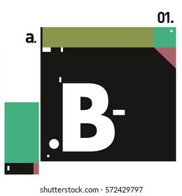 Vector Brochure design with letter B. Annual report vector illustration template. Corporate business catalog and magazine cover. Trendy Business with heads up style presentation graphic elements.