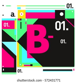 Vector Brochure design with letter B. Annual report vector illustration template. Corporate business catalog and magazine cover. Trendy Business with heads up style presentation graphic elements.