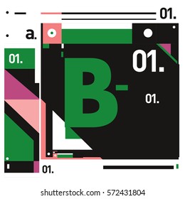 Vector Brochure design with letter B. Annual report vector illustration template. Corporate business catalog and magazine cover. Trendy Business with heads up style presentation graphic elements.