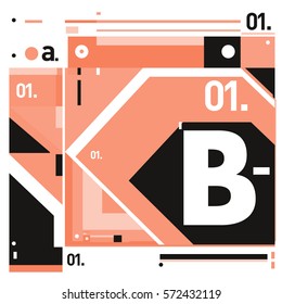 Vector Brochure design with letter B. Annual report vector illustration template. Corporate business catalog and magazine cover. Trendy Business with heads up style presentation graphic elements.