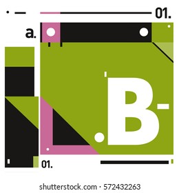 Vector Brochure design with letter B. Annual report vector illustration template. Corporate business catalog and magazine cover. Trendy Business with heads up style presentation graphic elements.