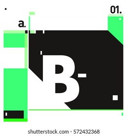 Vector Brochure design with letter B. Annual report vector illustration template. Corporate business catalog and magazine cover. Trendy Business with heads up style presentation graphic elements.