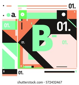 Vector Brochure design with letter B. Annual report vector illustration template. Corporate business catalog and magazine cover. Trendy Business with heads up style presentation graphic elements.