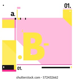 Vector Brochure design with letter B. Annual report vector illustration template. Corporate business catalog and magazine cover. Trendy Business with heads up style presentation graphic elements.