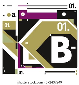 Vector Brochure design with letter B. Annual report vector illustration template. Corporate business catalog and magazine cover. Trendy Business with heads up style presentation graphic elements.